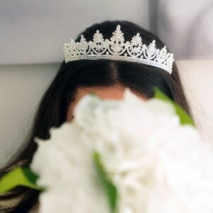 Kısa Zirkon Taşlı Gelin Tacı