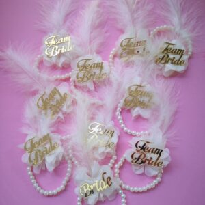 Nedime Gelin Bilekliği Team Bride Beyaz Renk (10 Adet )