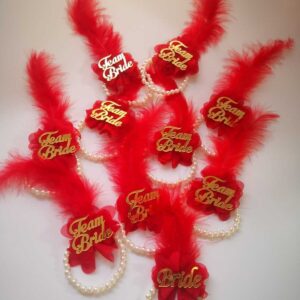 Nedime Gelin Bilekliği Team Bride Kırmızı Renk (10 Adet )