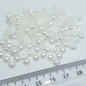 4 mm Beyaz Yarım Deliksiz İnci Boncuk 25 gr (1150-1200 adet )