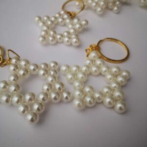 Krem Renk Yıldız Anahtarlık ( 15 Adet )