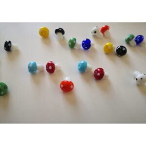 Sihirli Dokunuşlar Için Cam Mantar Takı Boncuğu - 2 Adet Karışık Renk