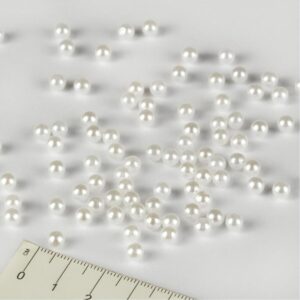 4 Mm Beyaz Deliksiz Inci Boncuk Paketi - 25 gr (YAKLAŞIK 600-640 ADET)