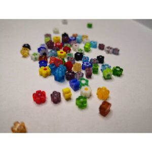 Çiçek Desenli Renkli Boncuk 5 mm 50 Adet