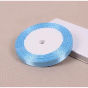 Mavi Renk Saten Kurdele 6 mm 25 yard (2 Adet )