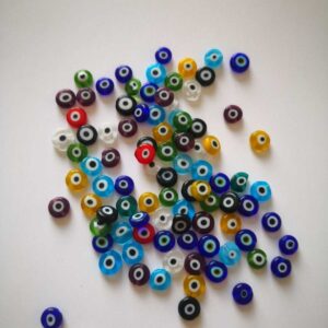 Renkli Cam Nazar Boncuğu 8 mm ( 10 adet )