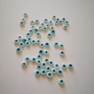 Beyaz Nazar Boncuğu Akrilik 25 Adet 5mm