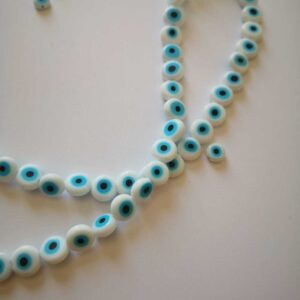 Beyaz Akrilik Nazar Boncuğu 8 mm (10 adet )