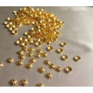 Gold Renk Çiçek Kapsül Tesbih Bileklik Kolye (131 Adet )