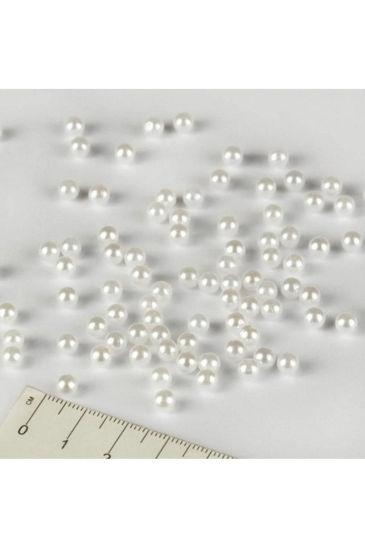 4,6,8 mm Beyaz Deliksiz Inci Boncuk Paketi 75 gr (855 + Adet Boncuk ) - Görsel 2