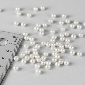 4 Mm Beyaz Deliksiz Inci Boncuk Paketi - 25 gr (YAKLAŞIK 600-640 ADET)