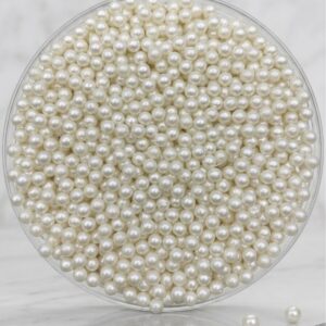 6 Mm Beyaz Renk Deliksiz Çakma Inci 25 gr ( 175-180 Adet )