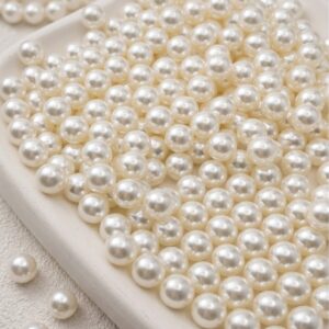 8 Mm Plastik Çakma Incisi Deliksiz Inci Krem Renk 30 gr ( 80-85 Adet )