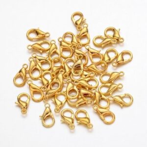 Papağan Klips, Kilit Kanca, Papağan Kapama Klips, Kolye Ve Bileklik Kilidi Gold Kaplama 40 Adet