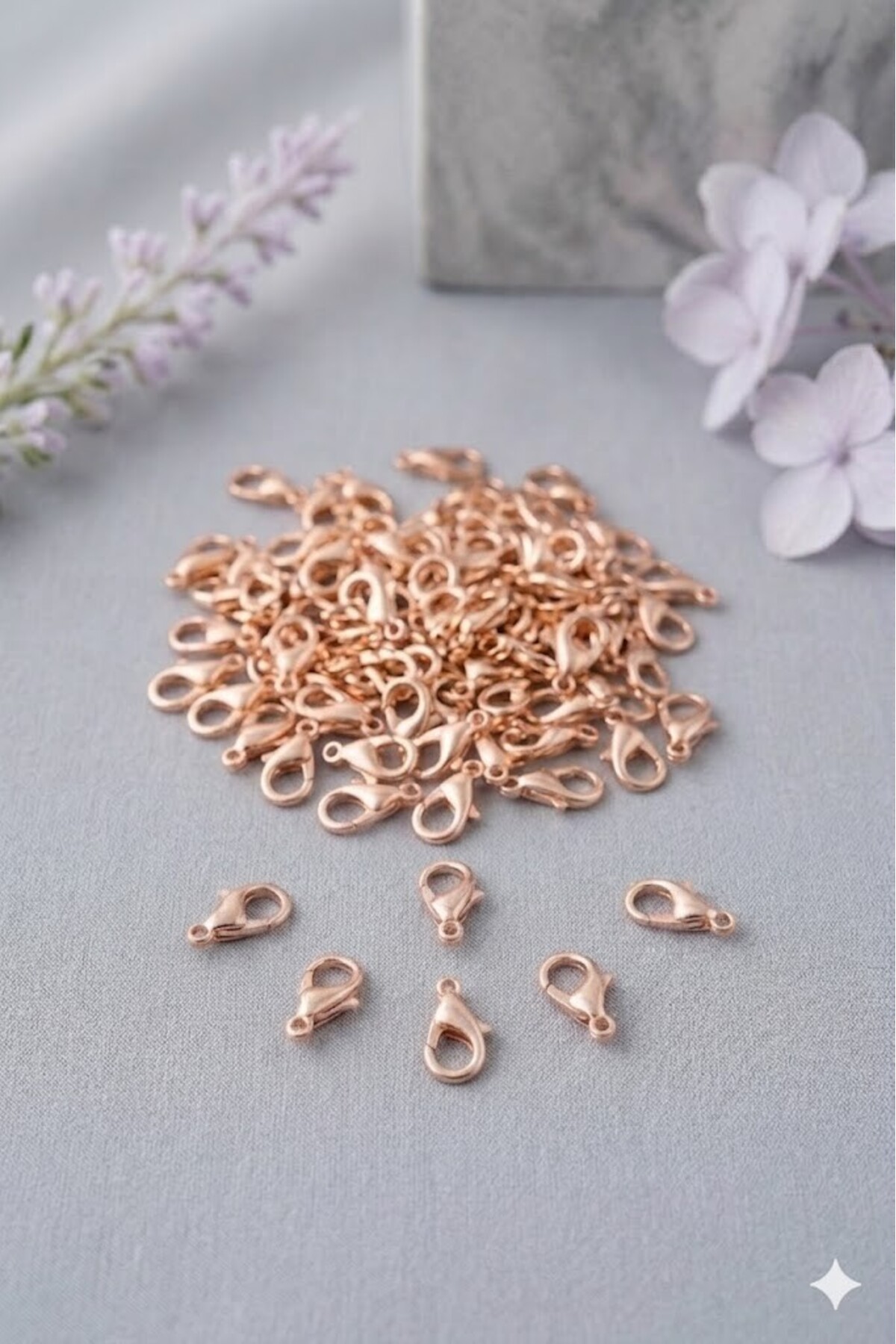 Papağan Klips, Kilit Kanca, Papağan Kapama Klips, Kolye Ve Bileklik Kilidi Rose Gold Kaplama 40 Adet