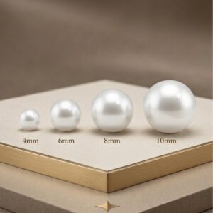 4,6,8 mm Beyaz Deliksiz Inci Boncuk Paketi 75 gr (855 + Adet Boncuk )