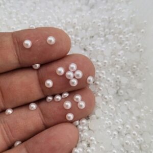 4 mm Beyaz Yarım Deliksiz İnci Boncuk 25 gr (1150-1200 adet )