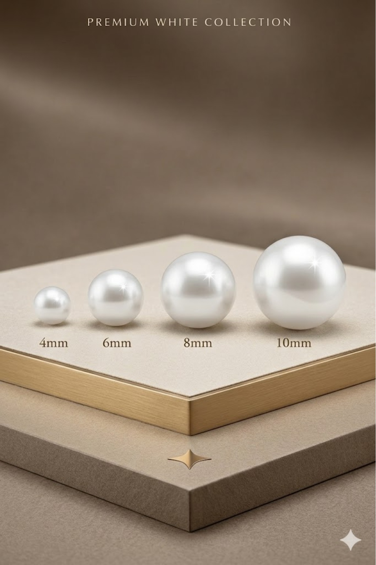 4,6,8 mm Beyaz Deliksiz Inci Boncuk Paketi 75 gr (855 + Adet Boncuk )